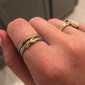 Two-toned Twisted Cable X Ring
